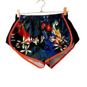 Nike Tempo Dri Fit Parrot Tropical Print Running Shorts Size Small